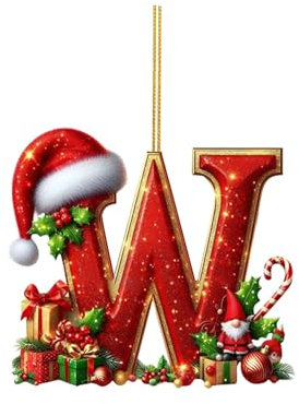 26 Letter Christmas Tree Pendant, Hanging Letter Ornaments for Christmas Tree Decorations