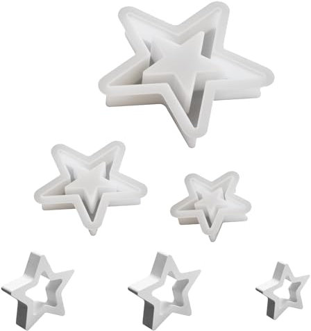 3 StüCk Silikonform Stern,Silikonformen FüR SüßIgkeiten In Sternform,Sterne Silikonform Weihnachten,GießFormen Silikon Sterne, Sterne Silikonform Weihnachten,Zum GießEn,Diy Weihnachten Handwerk