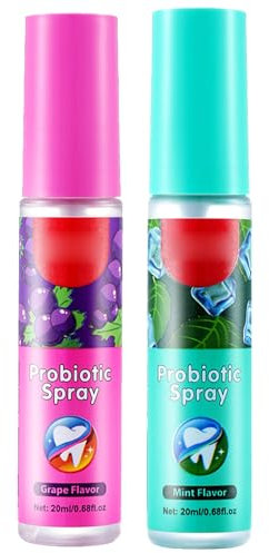 Spray Bucal de Uva,Spray Para El Aliento Bucal Menta,Spray para el Cuidado Bucal,Spray Bucal Mal Aliento,Ambientador Bucal en Spray,Spray Bucal para un Aliento Fresco 20ML*2PC