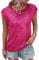 Naimo Damen Glitzer Pailletten Top Kurzarm Rundhals T-Shirt Elegant Sparkle Bluse Party Cocktail Oberteile