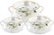 Reldor Insulated Casserole Dish with Lid Set of 3, Inner Stainless Steel Thermal Food Container, Casserole Pot with Lid, Dishwasher Safe, Ideal for Serving, Floral Design, (White, 5, 7.5 & 10 Litre)