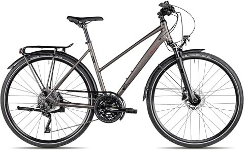2R Manufaktur TLX30 Trapez | Trekkingbike | 28 Zoll Damenfahrrad | 30-Gang Schaltung | hydraulische Scheibenbremse | inkl. Straßenausstattung, Farbe:Dark Brown, Rahmengröße:51 cm