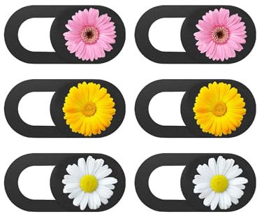 TUKEVA Webcam Abdeckung 6 pcs Dünne Cover Set Camera Cover Slim Kamera Zubehör Mit Niedlichem Schutz Ihrer Privatsphäre Design Webcam Cover für Laptop, PC, MacBook, IMac, IPad (Gänseblümchen Muster)