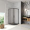 AICA Mampara de Ducha Curva Semicircular Corredera Perfil Negro mate Vidrio Templado 5mm (880-900) x(880-900) x1850mm