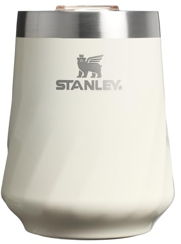 STANLEY The Reserve Textured Wine Tumbler | 11oz | Splash-Proof Lid | Cold Drinks & Cocktail Cup | Insulated Stainless Steel Wine Glass | Cream Gloss