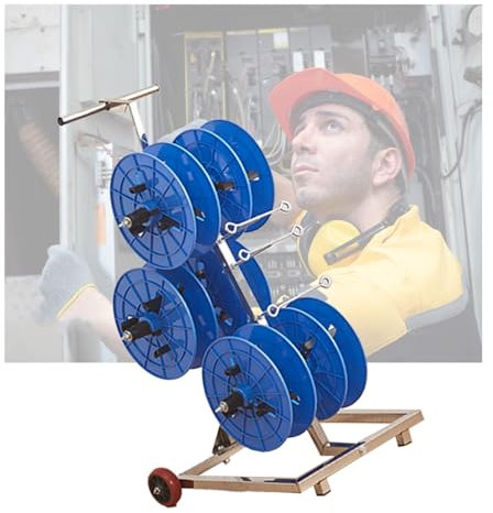 kabelabroller Kabeltrommel-Aufroller-Gestell Mit Rädern Und Griff, Leicht Zu Bewegen – Tragbarer, Einfacher Kabelspender Für Kabel, Drähte, Seile – Industrieller Kabelspulenhalter(Blue,Style 2)