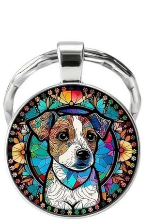 Schlüsselanhänger, Taschenschmuck Cabochon Hund Jack Russell
