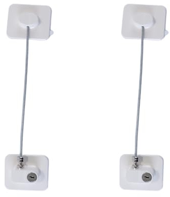 Gurtt Pack Of 2 Fridge Lock with Adhesive, No Tools Required, Safety Cabinet with Keys for Fridge Lock for Freezer, Cupboards, Drawers(White)