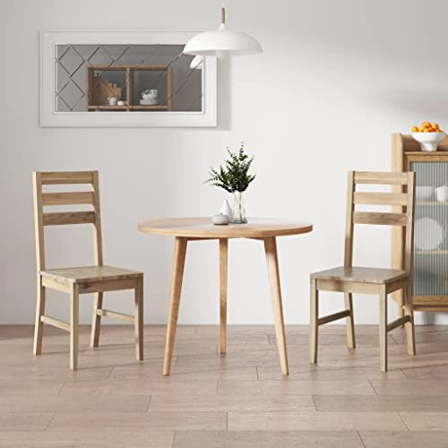 Ziaphsol Esszimmerstühle 2er Set, Massivholz Akazie Braun, Gebürstete Oberfläche, Robuste Küchenstühle für Esszimmer und Küche, Bequeme Sitzgelegenheit