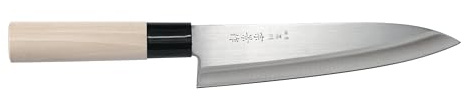 Haiku HH-02 CHROMA Japanisches Kochmesser Gyuto 18,5 cm - Profi Küchenmesser mit Wa-Griff aus Naturholz und Polierter Klinge