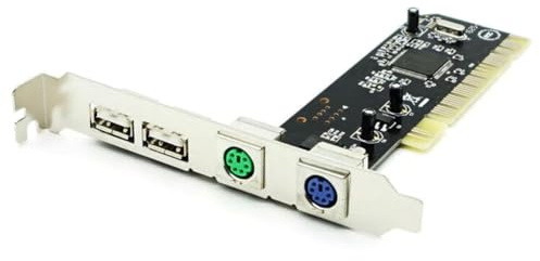 NONDK PCI auf 4 Ports (2X PS/2 & Dual USB 2.0 Ports) für PC-Tastatur-Maus-Adapterkarte Erweiterungskonverter