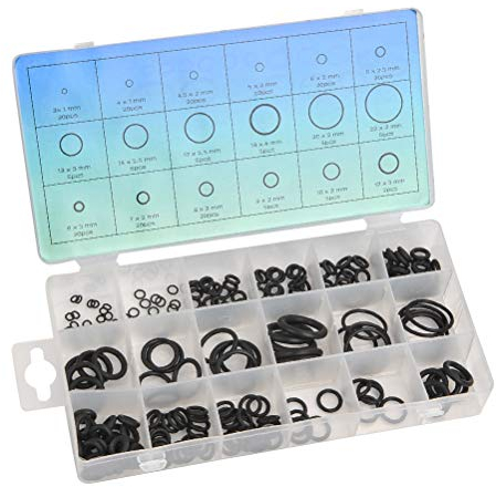 TIMESETL 225Stück Dichtungsringe Set O Ringe Sortiment, NBR Gummi Dichtungen Ringe 18 Verschiedene Sortiment mit Durchmesser 3-22mm Gummiringe