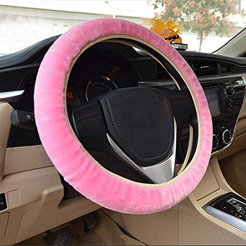 Lenkradhülle Auto dick Plüsch kurz warme Lenkradabdeckung Winter Universal Lenkradbezug rutschfest atmungsaktiv Lenkrad Abdeckung anti-Rutsch Lenkradschutz weich bequem steering wheel cover