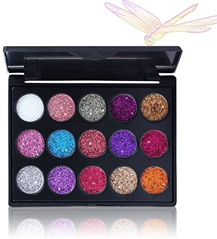 Ombretto Impermeabile Glitter Palette 15 Colori Eyeshadow Shimmer Ombretto Lucido Trucco Tavolozza Trucco Occhi Longlasting Cosmetici Polvere Cosmetica