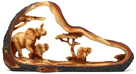 Eye catching Free Standing Graceful Elephant with Family Decorative Ornament | Elephant Ornaments | Home Accessory Gift | Living Room | Wildlife Animal