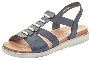 Rieker Frühjahr/Sommer V5051, Sandalias con Pasador en T Mujer, Azul (Pazifik 14), 42 EU
