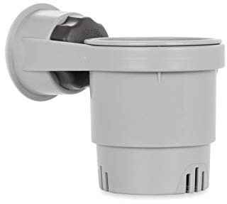 Camco Getränkehalter mit mechanischem Saugnapf, bietet einen sicheren Standort für Ihr Getränk, kompatibel mit den meisten Tassen, Dosen, Flaschen und Trinkgläsern, Grau (53091)