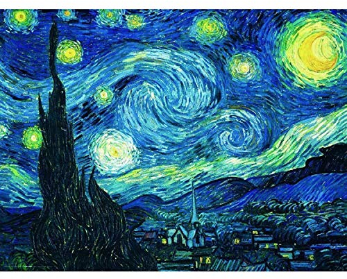 MWOOT DIY 5D Diamante Pintura Kits Pinturas por Numeros, 5D Diamond Pasted Painting Completo,Bordado Punto de Cruz Diamante Manualidades Hogar Decoracion Salon (30x40cm)-Noche Estrellada