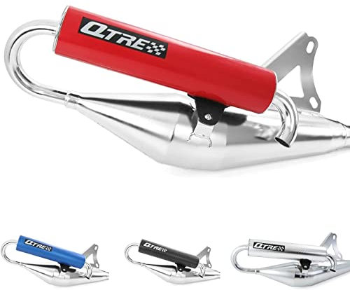 Tecnigas Q-Tre, pot d'échappement sport compatible avec (debout/vertical) Speedfight 2, Elystar, Zenith (2 temps/50 cm³) (rouge)