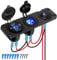 Thlevel Panneau de Prise Chargeur Voiture 12V QC3.0 USB avec d'allume Cigarette Voltmètre à LED et Interrupteur Bascule pour Bateau SUV Camion Caravane Marine