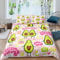 feelingyou Cartoon Avocado Tröster Covet 155x220cm, süße grüne Tropische Frucht Bettbezug mit 1 Kissenbezug, Girly Style Pink Stripes Polyester Bettwäsche Set für Jungen Teens Schlafzimmer Dekor