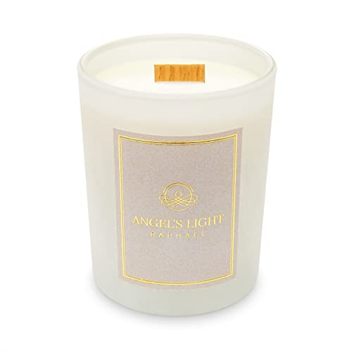 ANGEL'S LIGHT RAPHAEL - Luxuriöse Duftkerze. Heilende Energie, Lebensfreude. Handgefertigt. 270g Natürliches Sojawachs mit ätherischen Ölen. Sandelholz, Kiefer, Salbei, Bergamotte. Holzdocht.