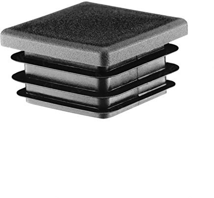 EMFA Square End Caps for Box Section 80x80 mm Black, 8 Pcs | Plastic Tube Inserts, Square Tube Plugs, PE Plastic, Tube End Caps