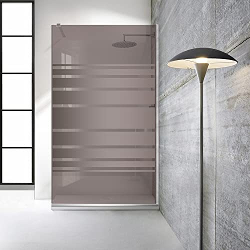 Aqua Roy Modello INOX MULTILINE 80 cm da 70/80/90/100/110/120 - Box doccia in vetro bronzo, 8 mm, trasparente, motivo sabbiato, 80 x 195 cm