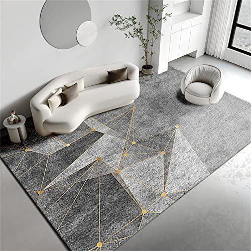 Teppich für Küche, grauer Teppich, Dreiecksmuster, Schalldämmung, staubdicht, Freizeitteppich, Lounge-Teppich, grau, 200 x 300