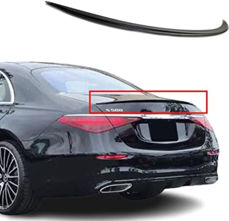 Heckspoiler, Hecklippe, Spoilerlippe passend für Mercedes S Klasse W223 flexibel, waschanlagenfest, Obsidianschwarz 197 lackiert