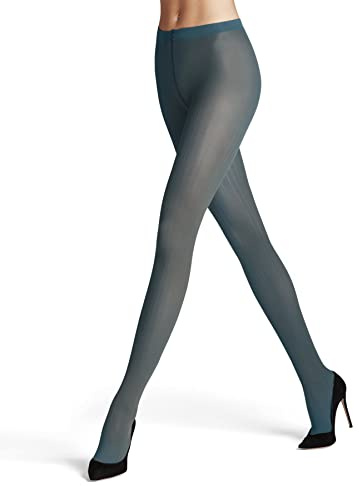 FALKE Damen Strumpfhose Prime Rib 60 DEN W TI halb-blickdicht gemustert 1 Stück, Blau (Peacock 6385), S-M