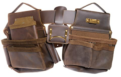 Trailside Werkzeuggürtel aus echtem Leder für Herren, Tasche für Rahmen, Tischler, Elektriker, Dachdecker, Bau – Super Framer perfekt für Nägel, Hammer, Maßbänder, Sattel