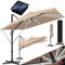 KESSER® Sonnenschirm LED Solar Ampelschirm SUN XL 300 x 300 cm Inkl. Abdeckung +Windsicherung Drehbar Neigbar Kippbar Marktschirm Groß 360° Rotation, Gartenschirm mit Kurbel Sonnenschutz, Taupe