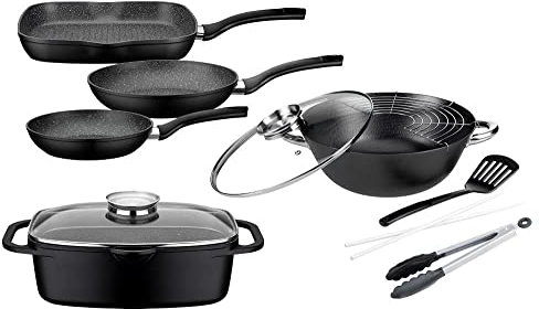 Pfannen-Set 4-tlg. + Universalbräter und Multi-Wok-Set