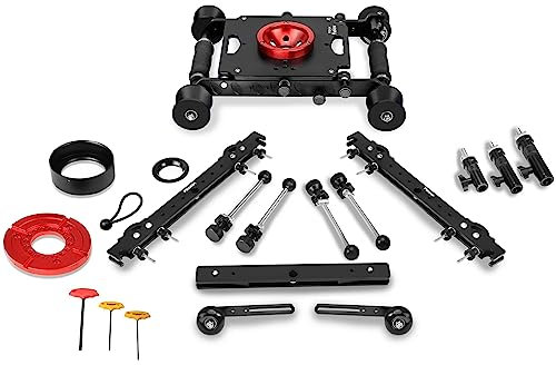 Proaim Fusion Video/Film Camera Dolly Slider with Track Ends. Runs on Tracks & Flat Surfaces. Payload up to 100kg /220lb. (DL-FUSN-01)