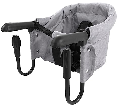 Hochstuhl mit Haken, Tragbarer Clip-on-Tisch-Hakenstuhl für Babys und Kleinkinder, Faltbarer, Maschinenwaschbarer Tisch-Hochstuhl, Baby-Fütterungssitz für Zuhause und Reisen (Grau)