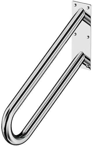 NUACOS Handrail for 1-3 Step Stairs,Wall Mounted Stair Railing Stainless Steel U-Shaped Handrails for Indoor Outdoor Steps Hand Railing,Sliver U,50cm/20in