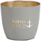 Seaside No.64 - Maritime Windlichter Baltic aus Metall mit ausgestanzten Motiven - Verschiedene Farbkombinationen für Teelichter & Stumpenkerzen in Haus und Garten (Küstenkind - grau, Gold)