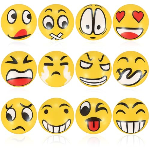 12 Stücke Stressball,Stressball Kinder,Antistress Bälle für Kinder/Erwachsene Mitgebsel KinderGastgeschenke Kindergeburtstag Gastgeschenke Weihnachten