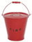 Unibos Vintage Style Coal Fire Bucket With Lid - Fireside Fireplace Wood Burner Accessory - Metal, Red