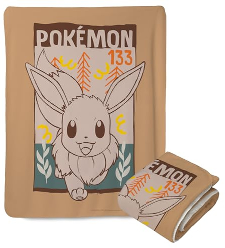 Northwest Pokemon Nerz Sherpa Überwurfdecke, 127 x 152,4 cm, Eevee in The Wild