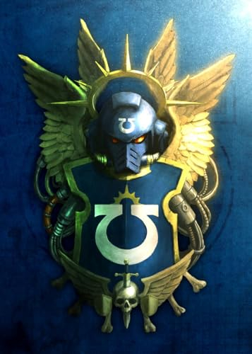 Displate Offiziell Warhammer MetallPoster Magnetische Befestigung Inklusive Lizenziert Bilder Hochwertiges Poster Warhammer 40,000 Emblems - Ultramarines 45 cm x 32 cm