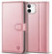 Kuafcase Compatible for iPhone 12 Mini Case with 4 Card Slots Magnetic Closure Kickstand Shockproof Protective Phone Case Compatible for iPhone 12 Mini - Rose Gold