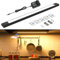 WOBANE 60 cm Led Cocina Bajo Mueble, Regulable Barra Luz Armario con Sensor sin Contacto, Luces Cocina Debajo Mueble Enchufable, Luz Led Adhesiva para Estanteria, Blanco Cálido 2700K, Negro
