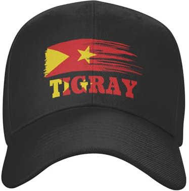 KWQDOZF Baseballkappe mit Rose-Tigray-Flagge für Männer und Frauen verstellbar Klassische Papa-Mütze Trucker-Kappe für Laufen Outdoor-Aktivitäten