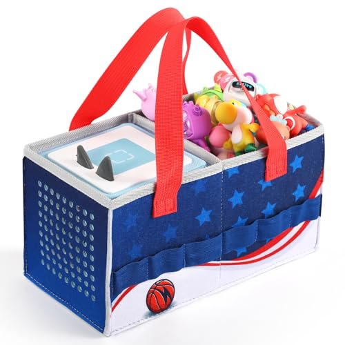 Tragetasche für Toniebox Starter Set und Tonies Figur, Schutzhüllen-Organizer mit viel Platz für Toniebox-Zubehör,Tasche mit Tragegriff für Toniebox Figuren Aufbewahrung (Basketball)