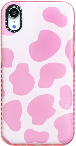 Abbery für iPhone XR Hülle Rosa Kuh Muster Kuhflecken Durchsichtig Druck Weiche klare Transparent mit Design Silikon Stoßfest Gummi Süß Schutzhülle Kratzfest Frauen Mädchen