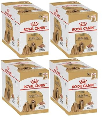 Royal Canin Shih Tzu Adult Mousse | 4er Pack | 4 x 12 x 85g | Alleinfuttermittel für Hunde | Mit Taurin, EPA & DHA