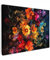 MuchoWow© Leinwand Bilder 70x50 cm Wanddeko Wohnzimmer Aesthetic Room Decor Deko Zimmer Wandbilder Modern Bild auf Leinwand Bunt - Blumen - Farbenfroh - Schwarz
