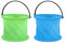 0XBIT Faltbarer Sandeimer Kinder, 2 Stück Multifunktion Sandeimer für Kinder, Tragbarer Eimer Keine Fächer, Falteimer Kinder für Malen, Camping, Strand, Garten